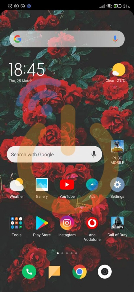 اضغط على settings للشاومي