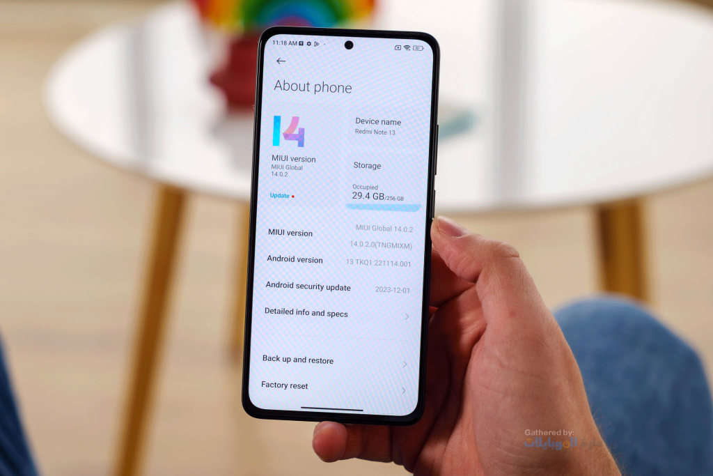 واجهة المستخدم لهاتف xiaomi redmi note 13 4g