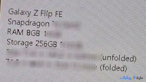 تسريب مواصفات galaxy z flip fe