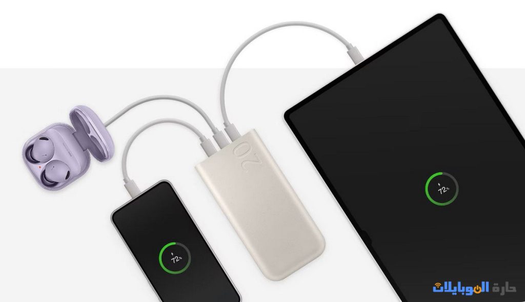 باور بانك سامسونج بقوة 20000 مللي أمبير لا يدعم الشحن السريع