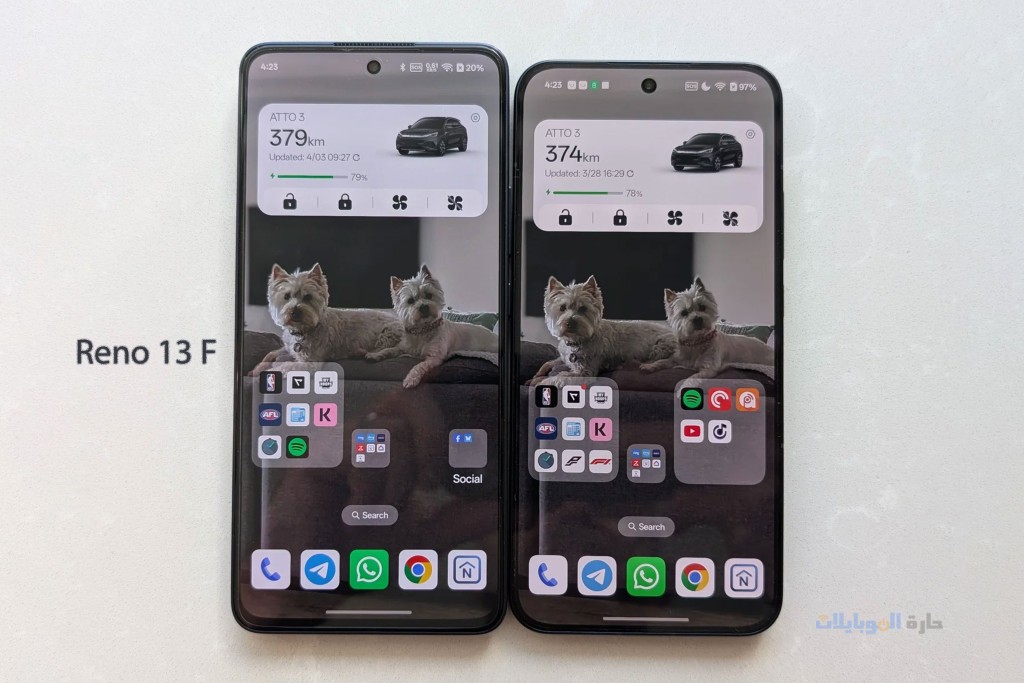 مراجعة تصميم شاشة هاتف oppo reno 13 f
