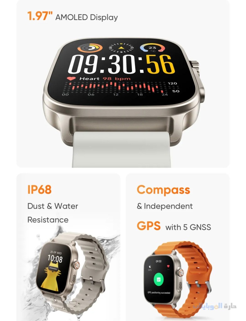 الاعلان عن ساعة realme watch 5 باللونين الاسود و الفضي